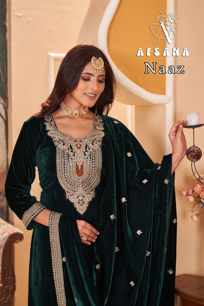 Latest Afsana Naaz Velvet With Embrodery Work Top Bottom And Dupatta Wholesale 2026 2 Latest Afsana Naaz Velvet With Embrodery Work Top Bottom And Dupatta Wholesale 2026