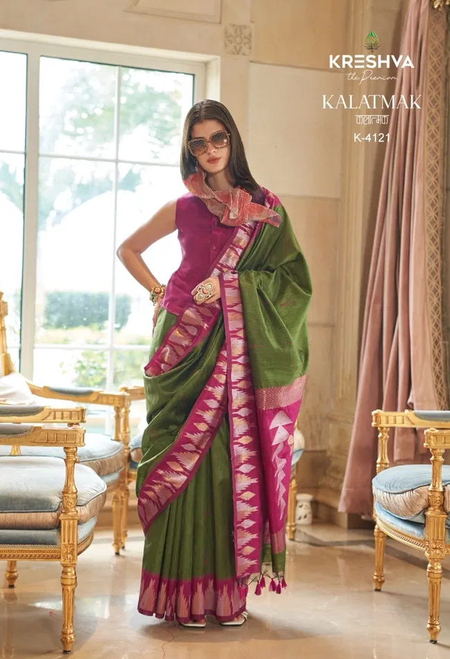 Kreshva Kalatmak Silk With Traditional Temple Border Saree Wholesale 9 Beautiful Kreshva Kalatmak Silk With Traditional Temple Border Saree Wholesale 2026