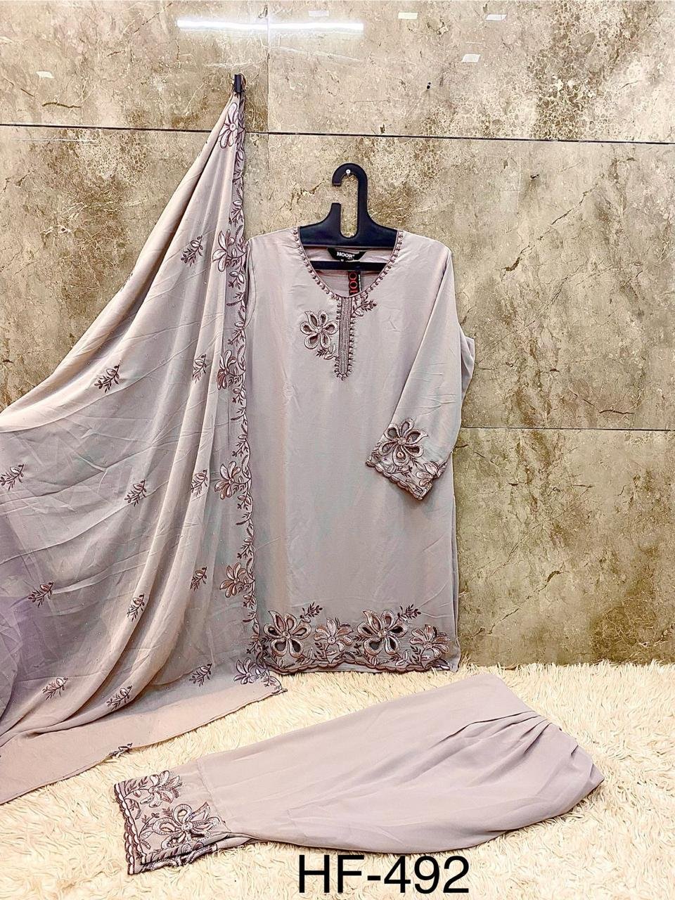 Hoor Tex Hf 492 A to D Georgette Pakistani Suit Kurti Bottom With Dupatta Collection Wholesale 5 Latest Hoor Tex Hf 492 A to D Georgette Pakistani Suit Kurti Bottom With Dupatta Collection Wholesale 2026