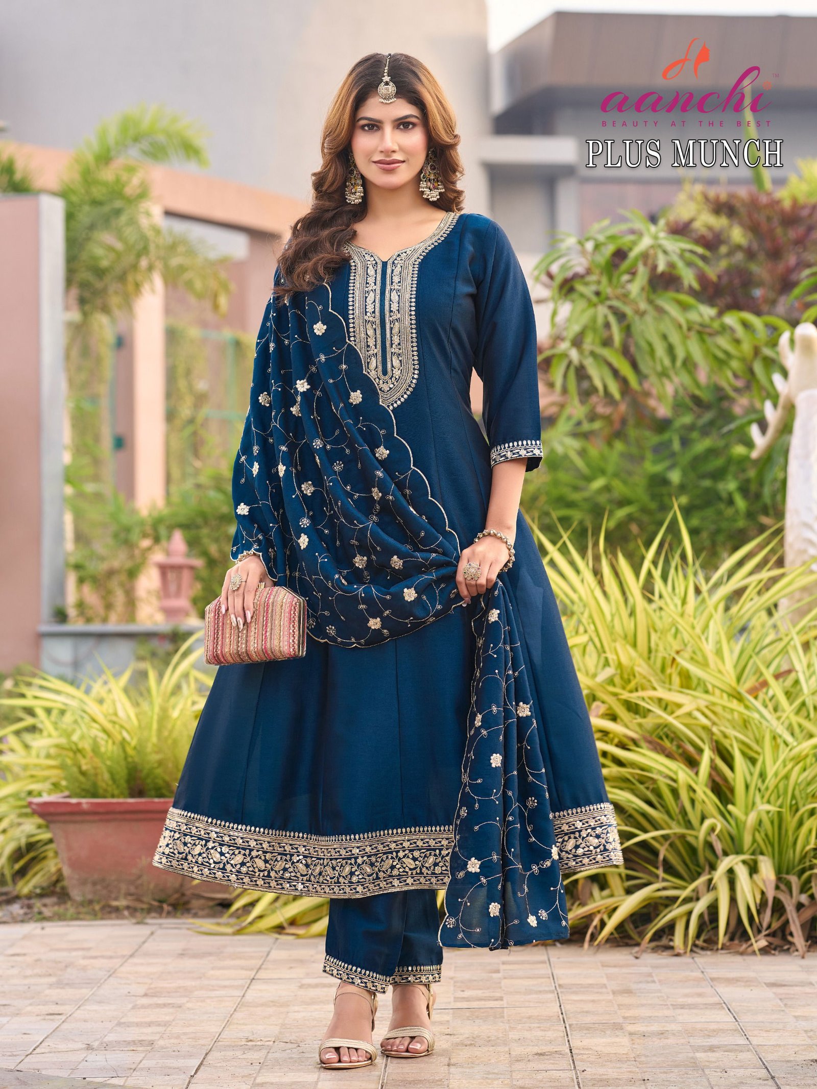 Aanchi Plus Munch Crystal Silk Kurti Pant And Dupatta Collection Wholesale 5 Launching Aanchi Plus Munch Crystal Silk Kurti Pant And Dupatta Collection Wholesale 2026