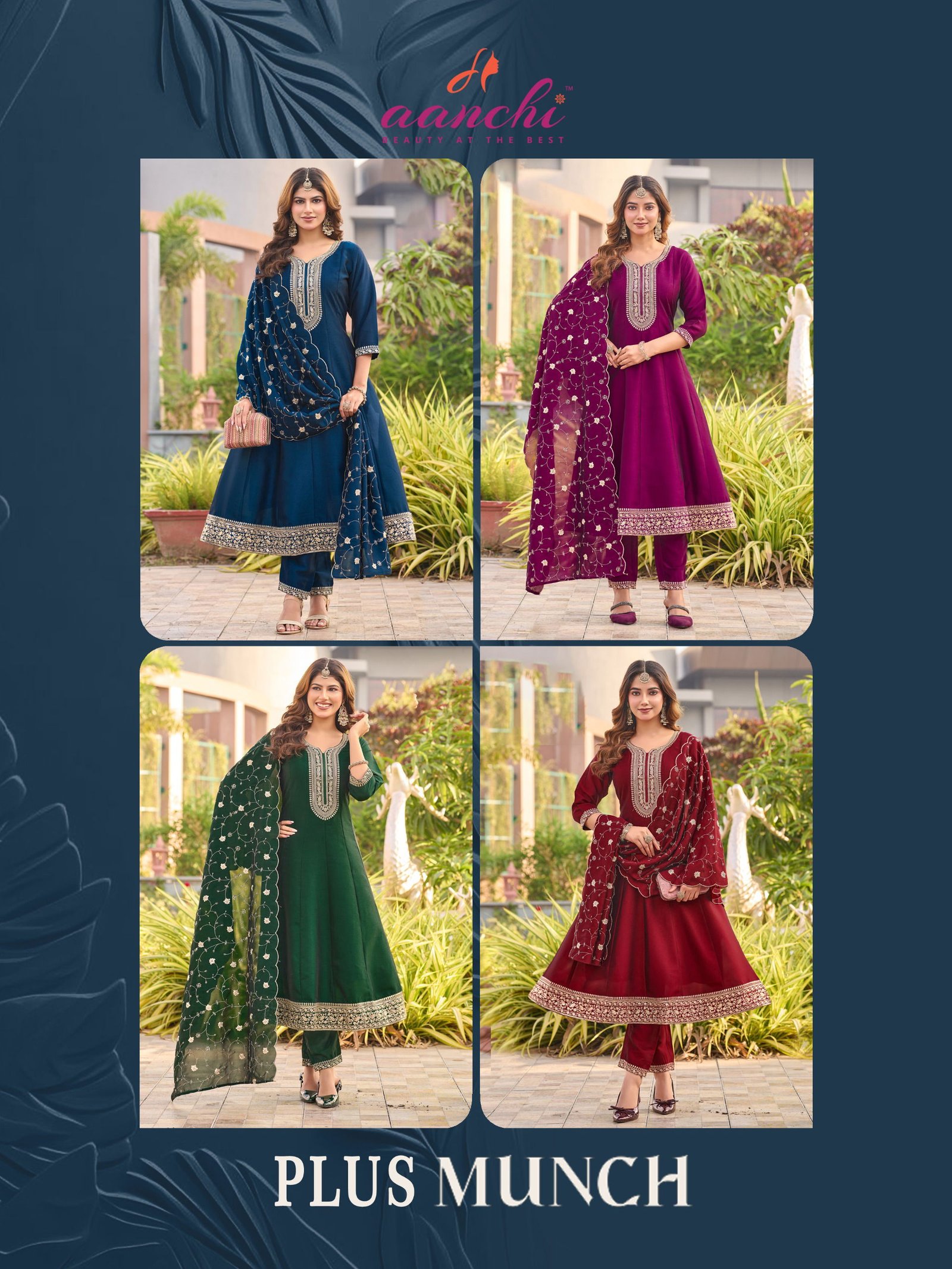 Aanchi Plus Munch Crystal Silk Kurti Pant And Dupatta Collection Wholesale 7 Launching Aanchi Plus Munch Crystal Silk Kurti Pant And Dupatta Collection Wholesale 2026