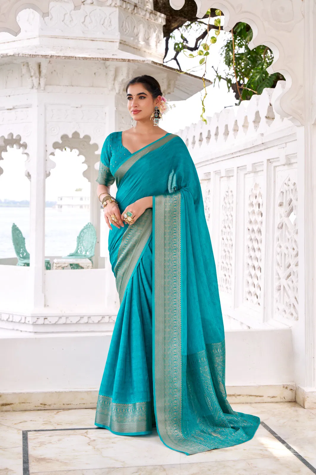 Lekha YF Mritsa Chinon Self Printed Zari Weaving Saree Wholesale 4 Beautiful Lekha YF Mritsa Chinon Self Printed Zari Weaving Saree Wholesale 2026