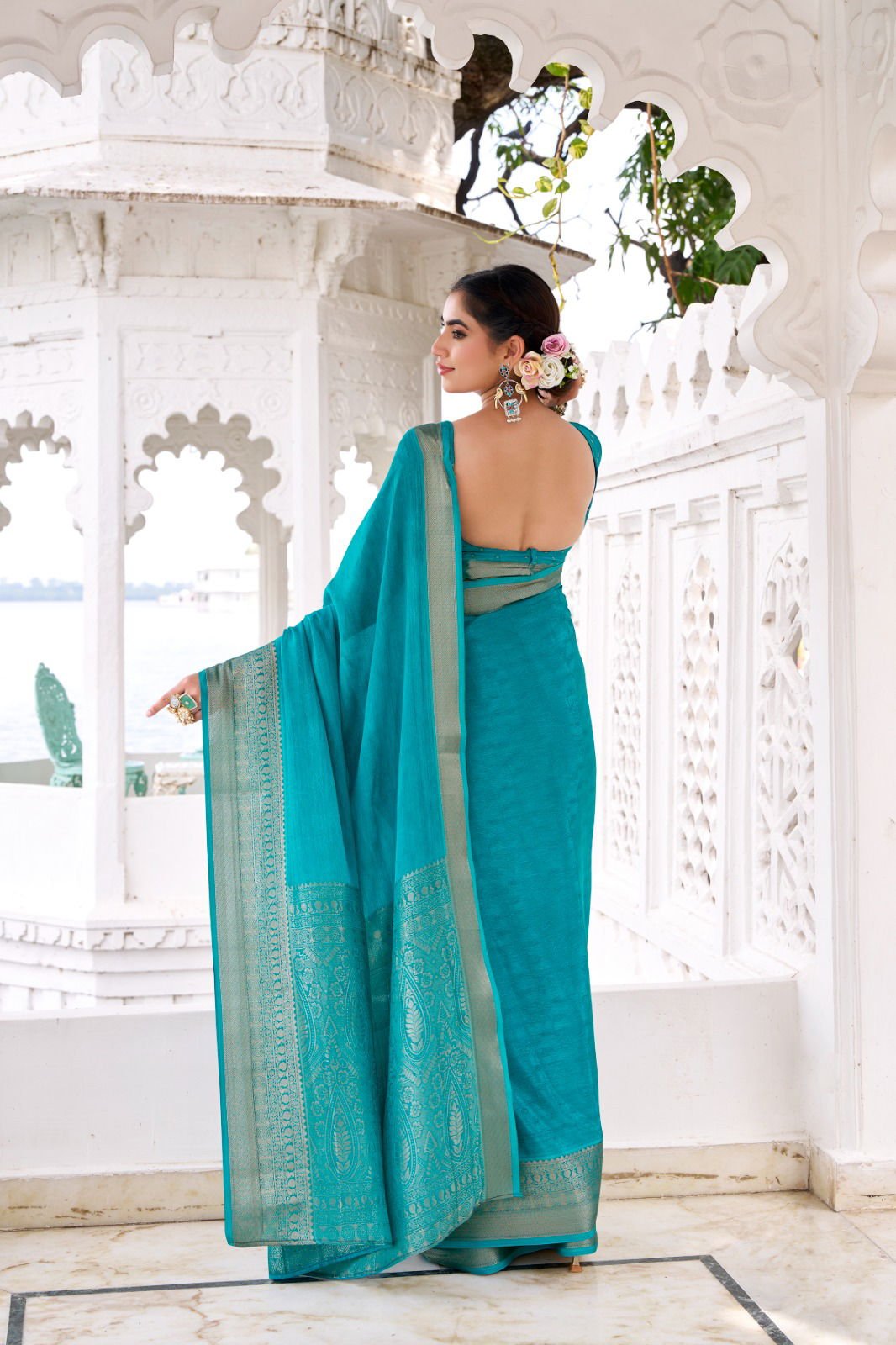 Lekha YF Mritsa Chinon Self Printed Zari Weaving Saree Wholesale 12 Beautiful Lekha YF Mritsa Chinon Self Printed Zari Weaving Saree Wholesale 2026
