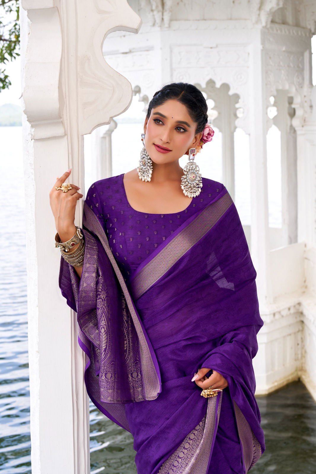 Lekha YF Mritsa Chinon Self Printed Zari Weaving Saree Wholesale 13 Beautiful Lekha YF Mritsa Chinon Self Printed Zari Weaving Saree Wholesale 2026