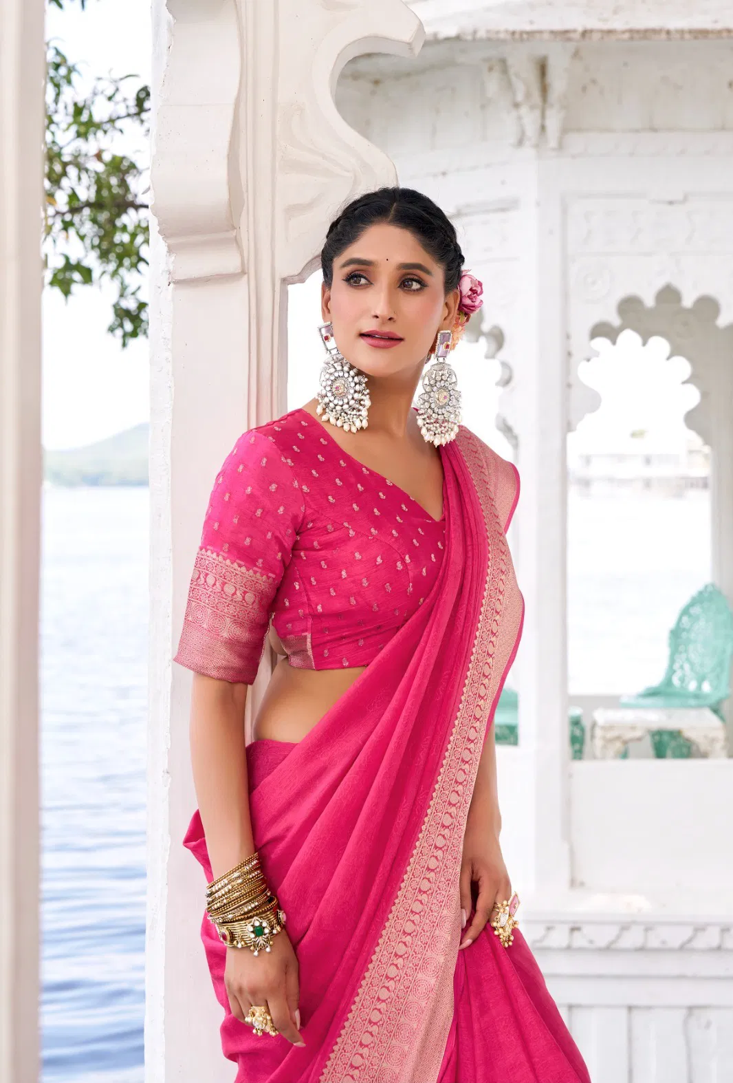 Lekha YF Mritsa Chinon Self Printed Zari Weaving Saree Wholesale 14 Beautiful Lekha YF Mritsa Chinon Self Printed Zari Weaving Saree Wholesale 2026
