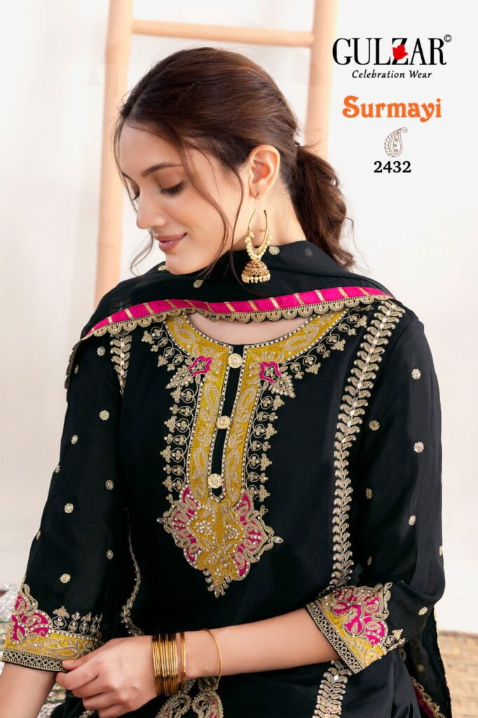 Buy Gulzar Surmayi Chinon With Mirror Work Top Bottom And Dupatta Wholesale 2026 4 Buy Gulzar Surmayi Chinon With Mirror Work Top Bottom And Dupatta Wholesale 2026
