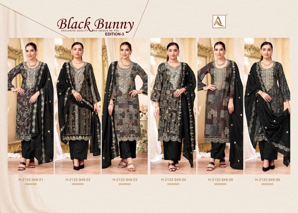 Stylish Alok Black Bunny Edition 3 Viscose Rayon Printed Dress Material Collection Wholesale 2026 15 Stylish Alok Black Bunny Edition 3 Viscose Rayon Printed Dress Material Collection Wholesale 2026