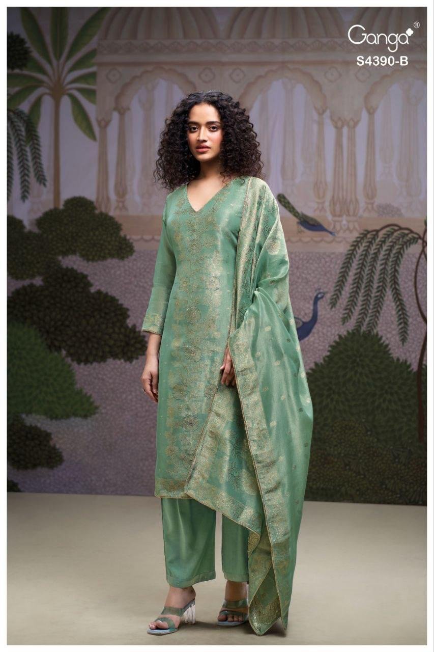 Ganga Jivana 4390 Bemberg Silk With Embroidery Salwar Kameez Wholesale 7 Latest Ganga Jivana 4390 Bemberg Silk With Embroidery Salwar Kameez Wholesale 2026