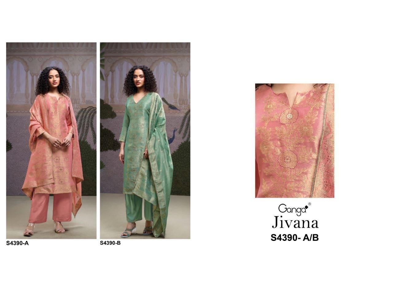 Ganga Jivana 4390 Bemberg Silk With Embroidery Salwar Kameez Wholesale 9 Latest Ganga Jivana 4390 Bemberg Silk With Embroidery Salwar Kameez Wholesale 2026