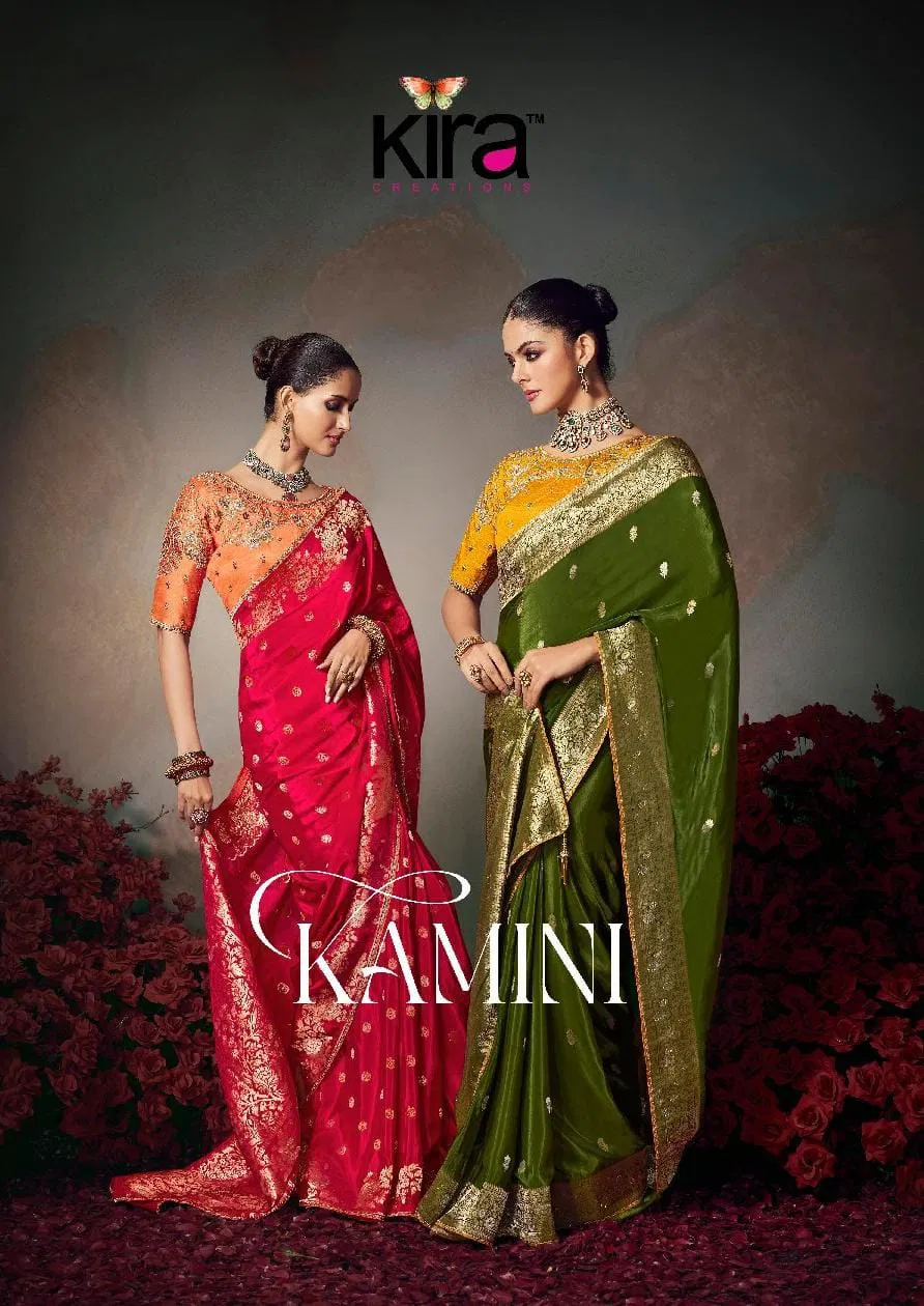 Kira Kamini Silk Beautiful Lace Border & Piping Saree Collection Wholesale