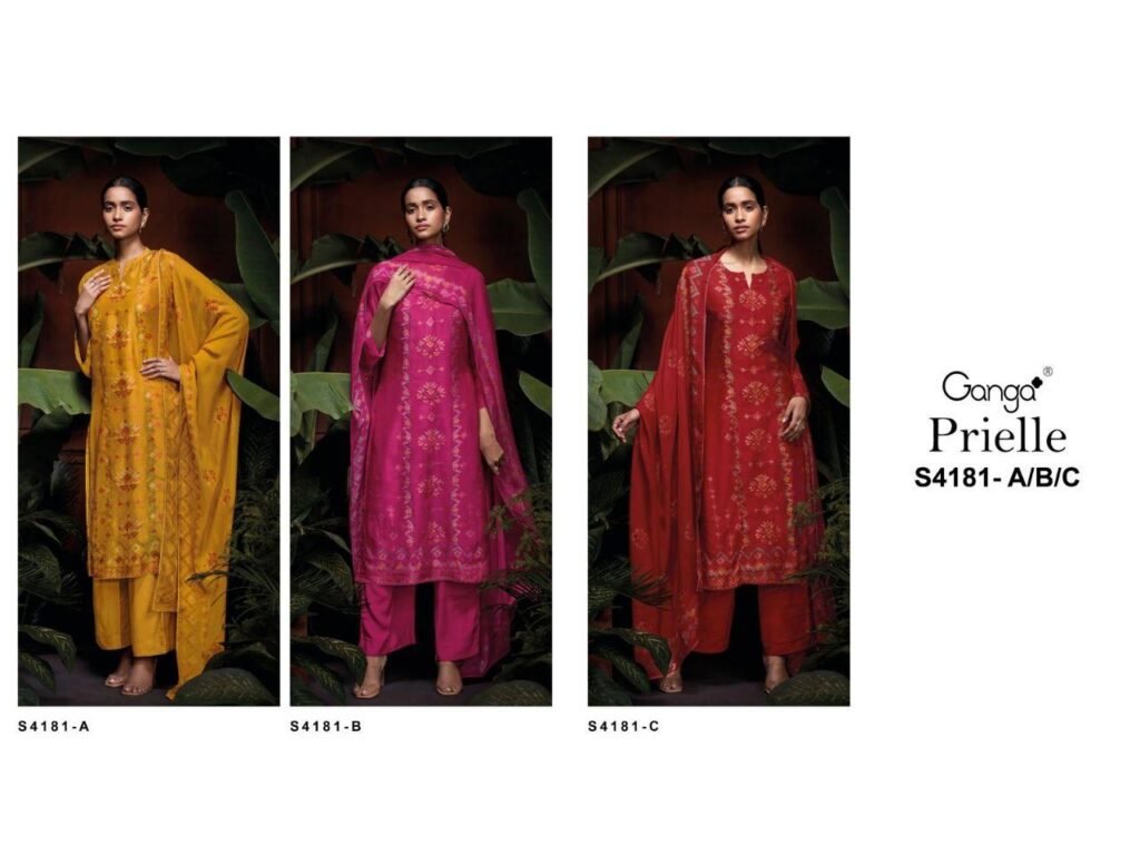Launching Ganga Prielle 4181 Bemberg Silk Printed Embroidery Salwar Kameez Wholesale 2026 9 Launching Ganga Prielle 4181 Bemberg Silk Printed Embroidery Salwar Kameez Wholesale 2026