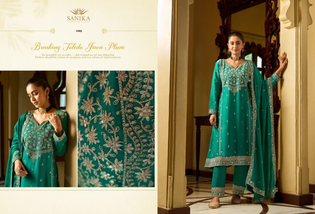 Stylish Sanika Aarini Chinon Silk Heavy Embroidery Top Plazzo Pant With Dupatta Wholesale 2026 3 Stylish Sanika Aarini Chinon Silk Heavy Embroidery Top Plazzo Pant With Dupatta Wholesale 2026