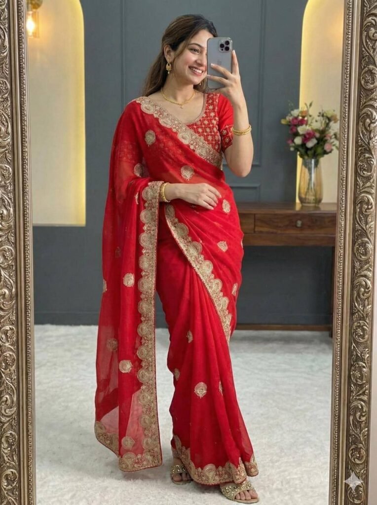 Buy Bt 442 Beautiful Fandy Satin Silk Embroidered Saree Collection Wholesale 2026