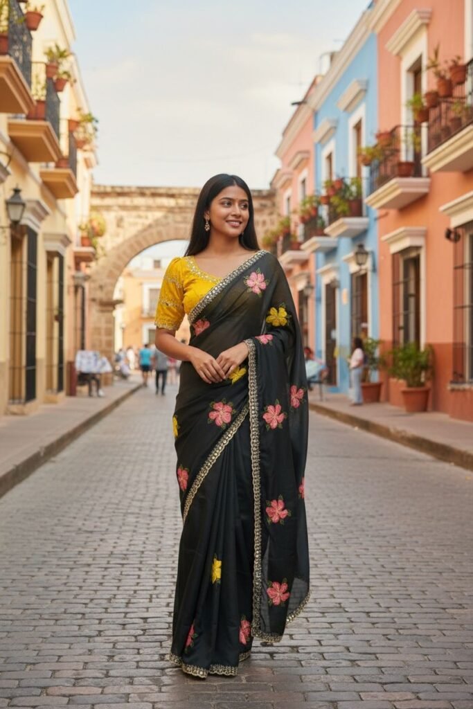 Stylish Bt 1305 B Viscose Rangoli Floral Embroidery Worked Fancy Saree Collection Wholesale 2026 5 Stylish Bt 1305 B Viscose Rangoli Floral Embroidery Worked Fancy Saree Collection Wholesale 2026