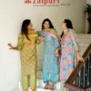 De Zaipuri Vol 3 Two Tone Cotton Embroidered Kurti WIth Bottom Dupatta Wholesale