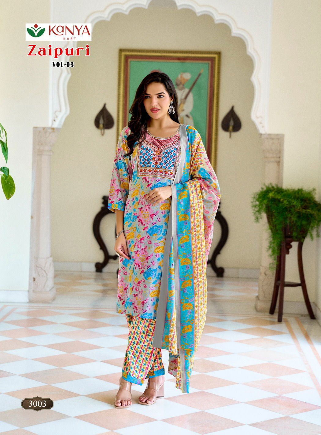 De Zaipuri Vol 3 Two Tone Cotton Embroidered Kurti WIth Bottom Dupatta Wholesale 14 Buy De Zaipuri Vol 3 Two Tone Cotton Embroidered Kurti WIth Bottom Dupatta Wholesale 2026