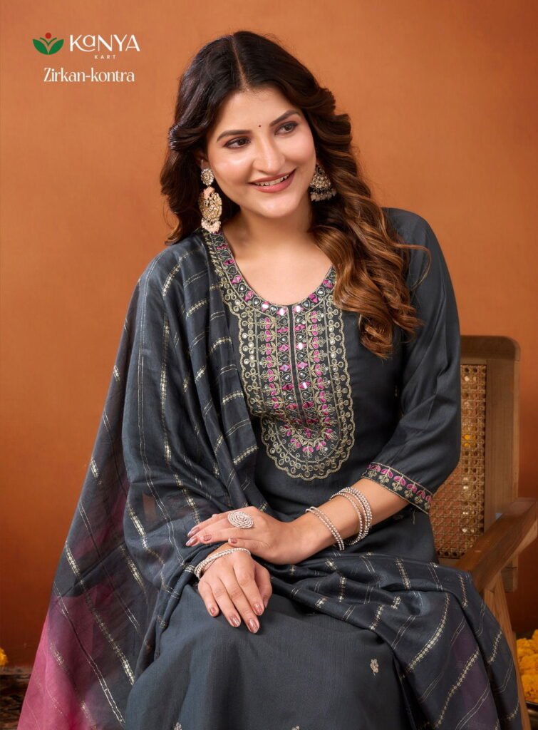 Launching De Zirkan Kontra Vol 1 Vertican Handworked Kurti With Bottom Dupatta Wholesale 2026