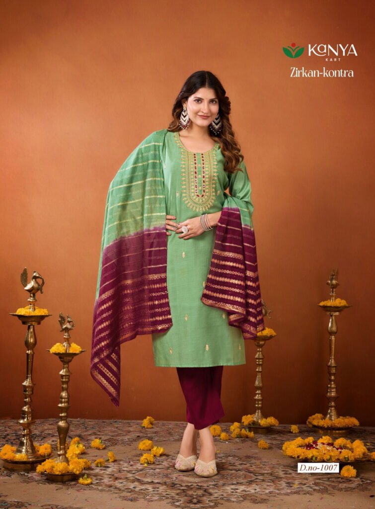 Launching De Zirkan Kontra Vol 1 Vertican Handworked Kurti With Bottom Dupatta Wholesale 2026