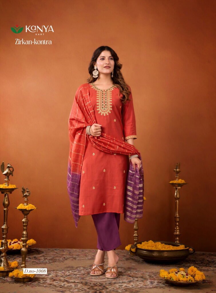 Launching De Zirkan Kontra Vol 1 Vertican Handworked Kurti With Bottom Dupatta Wholesale 2026