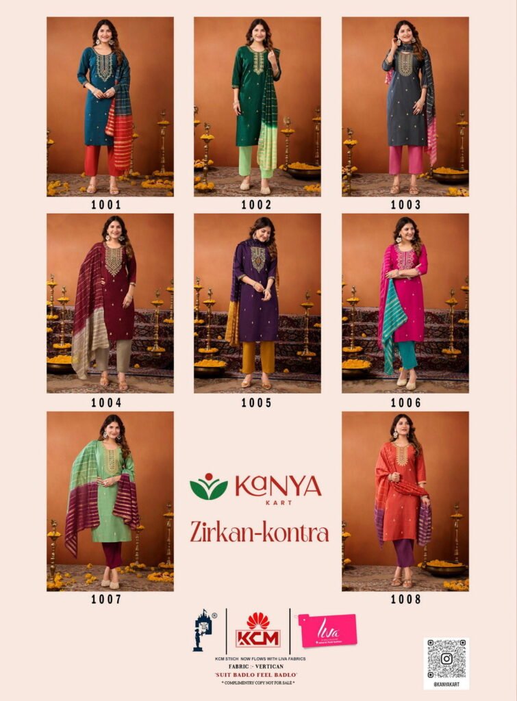 Launching De Zirkan Kontra Vol 1 Vertican Handworked Kurti With Bottom Dupatta Wholesale 2026