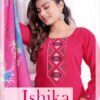 De Ishika Berlin Silk With Sequince Embroidery Worked Kurti With Bottom Dupatta Wholesale