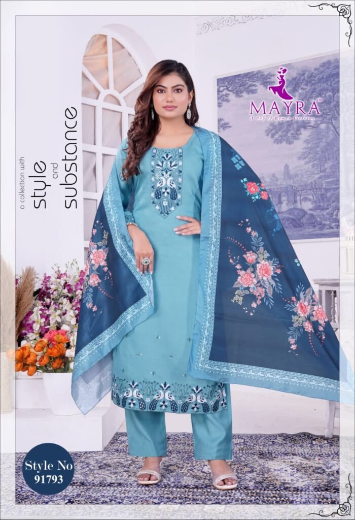 Latest De Ishika Berlin Silk With Sequince Embroidery Worked Kurti With Bottom Dupatta Wholesale 2026