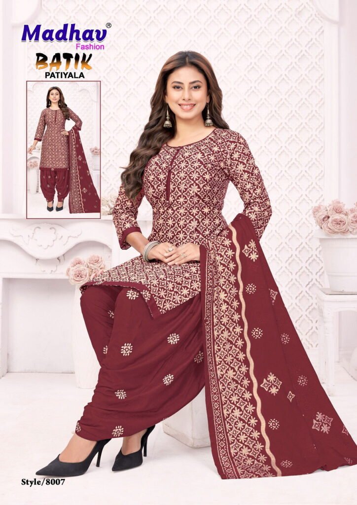 Beautiful Madhav Batik Patiyala Vol 8 Cotton Printed Dress Material Collection Wholesale 2026 8 Beautiful Madhav Batik Patiyala Vol 8 Cotton Printed Dress Material Collection Wholesale 2026