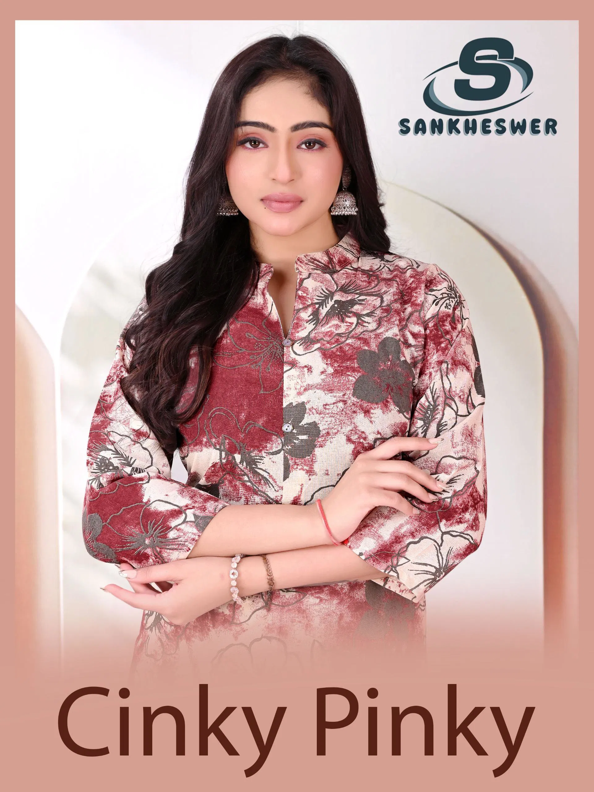 Sankheswer Cinky Pinky Cotton Flex Casual Wear Top And Bottom Collection Wholesale