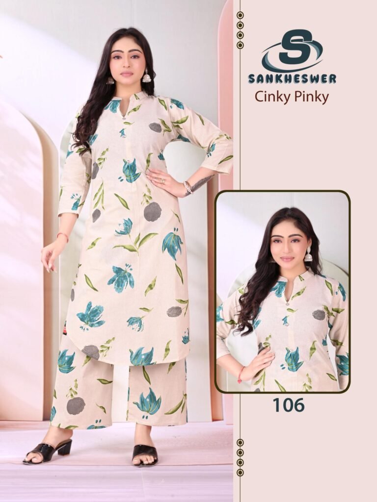 Latest Sankheswer Cinky Pinky Cotton Flex Casual Wear Top And Bottom Collection Wholesale 2026 3 Latest Sankheswer Cinky Pinky Cotton Flex Casual Wear Top And Bottom Collection Wholesale 2026
