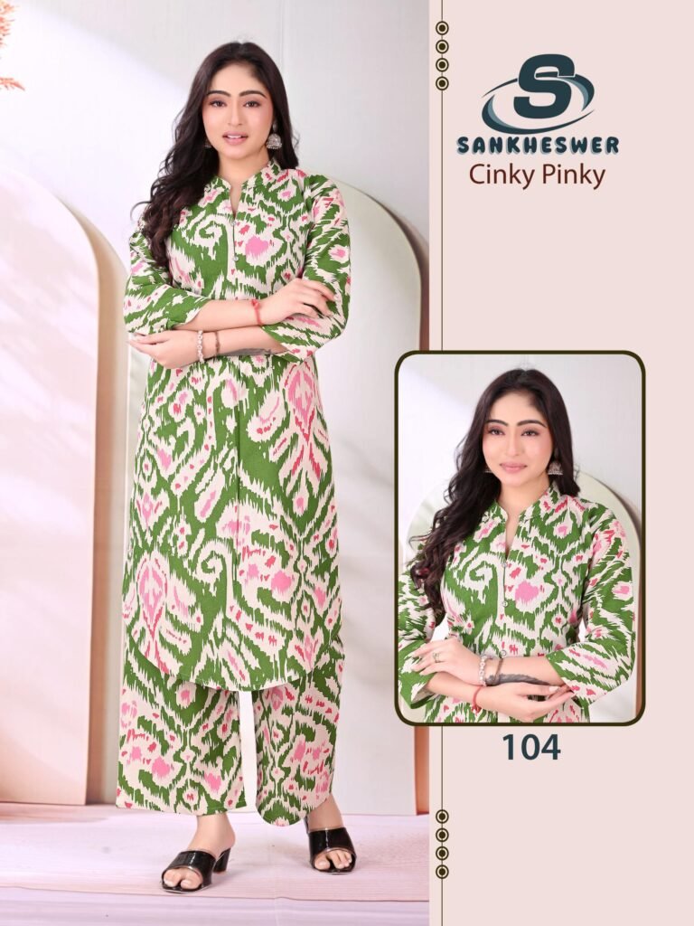 Latest Sankheswer Cinky Pinky Cotton Flex Casual Wear Top And Bottom Collection Wholesale 2026 5 Latest Sankheswer Cinky Pinky Cotton Flex Casual Wear Top And Bottom Collection Wholesale 2026