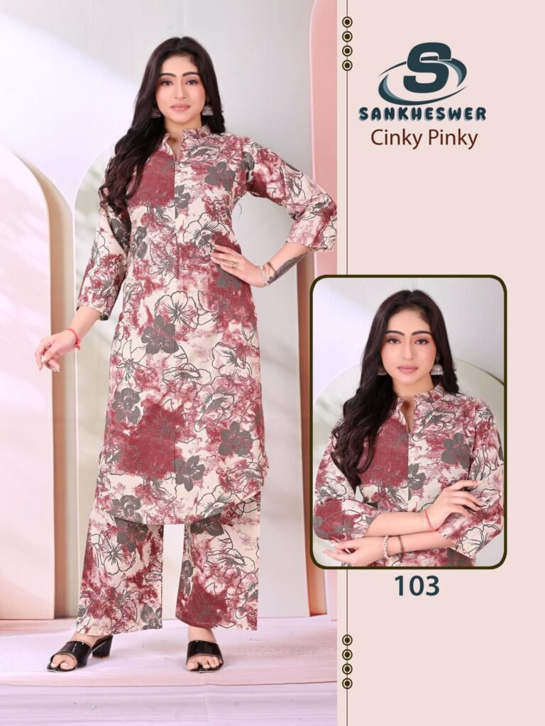 Latest Sankheswer Cinky Pinky Cotton Flex Casual Wear Top And Bottom Collection Wholesale 2026 8 Latest Sankheswer Cinky Pinky Cotton Flex Casual Wear Top And Bottom Collection Wholesale 2026
