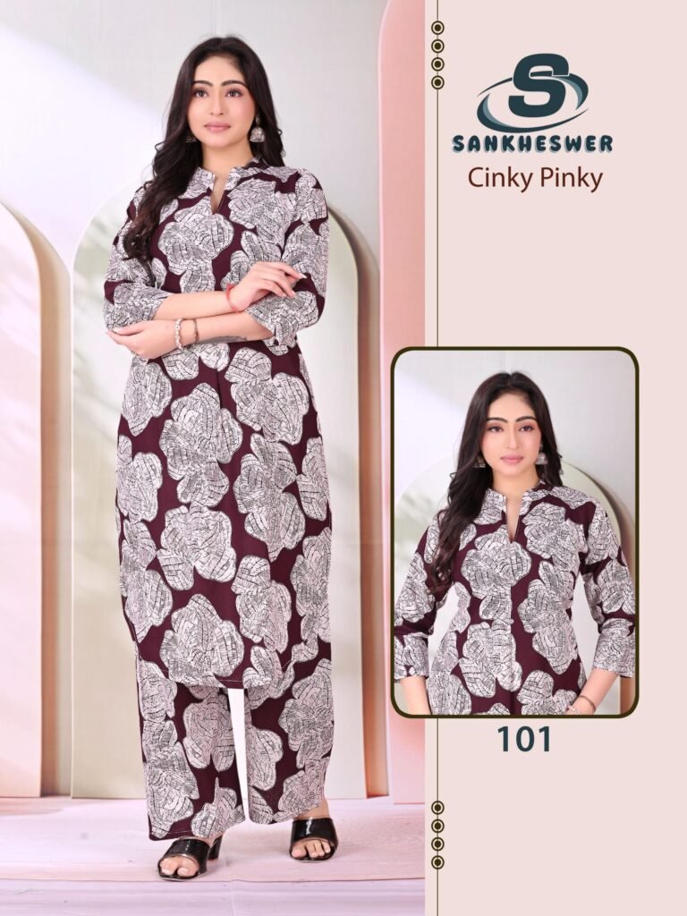Latest Sankheswer Cinky Pinky Cotton Flex Casual Wear Top And Bottom Collection Wholesale 2026 9 Latest Sankheswer Cinky Pinky Cotton Flex Casual Wear Top And Bottom Collection Wholesale 2026
