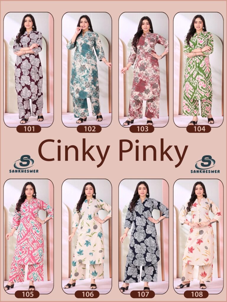 Latest Sankheswer Cinky Pinky Cotton Flex Casual Wear Top And Bottom Collection Wholesale 2026 10 Latest Sankheswer Cinky Pinky Cotton Flex Casual Wear Top And Bottom Collection Wholesale 2026