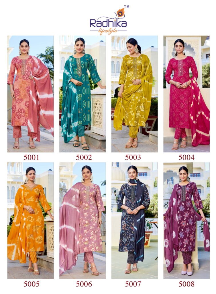Buy Radhika Siri Vol 5 Rayon Foil Printed Kurti Pant And Dupatta Collection Wholesale 2026 13 Buy Radhika Siri Vol 5 Rayon Foil Printed Kurti Pant And Dupatta Collection Wholesale 2026