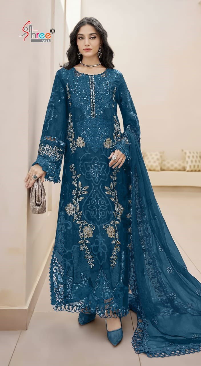 Shree Sf 5534 Vol 3 Chiffon With Embroidery Pakistani Salwar Kameez Wholesale