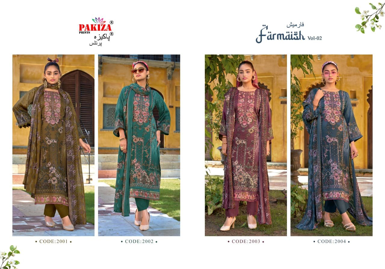 Pakiza Farmaish Vol 2 Jam Satin Printed Dress Material Collection Wholesale 8 Launching Pakiza Farmaish Vol 2 Jam Satin Printed Dress Material Collection Wholesale 2026