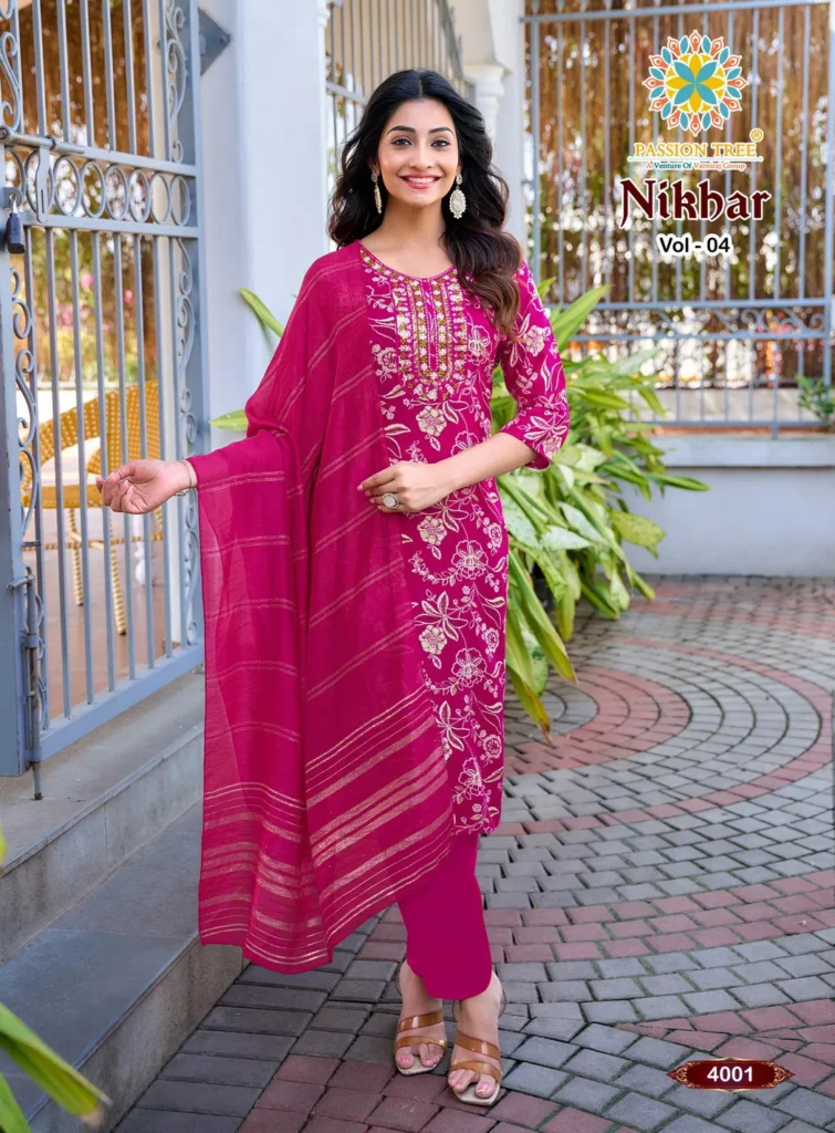 Stylish Nikhar Vol 4 By Passion Tree Rayon With Foil Print Top Bottom And Dupatta Wholesale 2026 2 Stylish Nikhar Vol 4 By Passion Tree Rayon With Foil Print Top Bottom And Dupatta Wholesale 2026