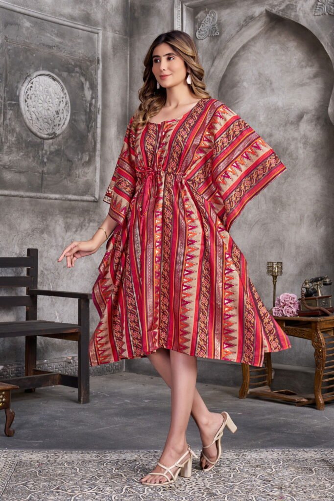 Stylish Vouch Kaftan Muslin Foil Printed Kaftan Kurti Collection Wholesale 2026 2 Stylish Vouch Kaftan Muslin Foil Printed Kaftan Kurti Collection Wholesale 2026