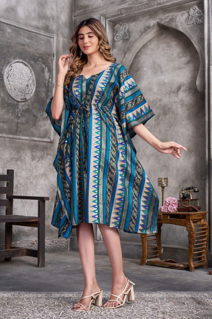 Stylish Vouch Kaftan Muslin Foil Printed Kaftan Kurti Collection Wholesale 2026 3 Stylish Vouch Kaftan Muslin Foil Printed Kaftan Kurti Collection Wholesale 2026