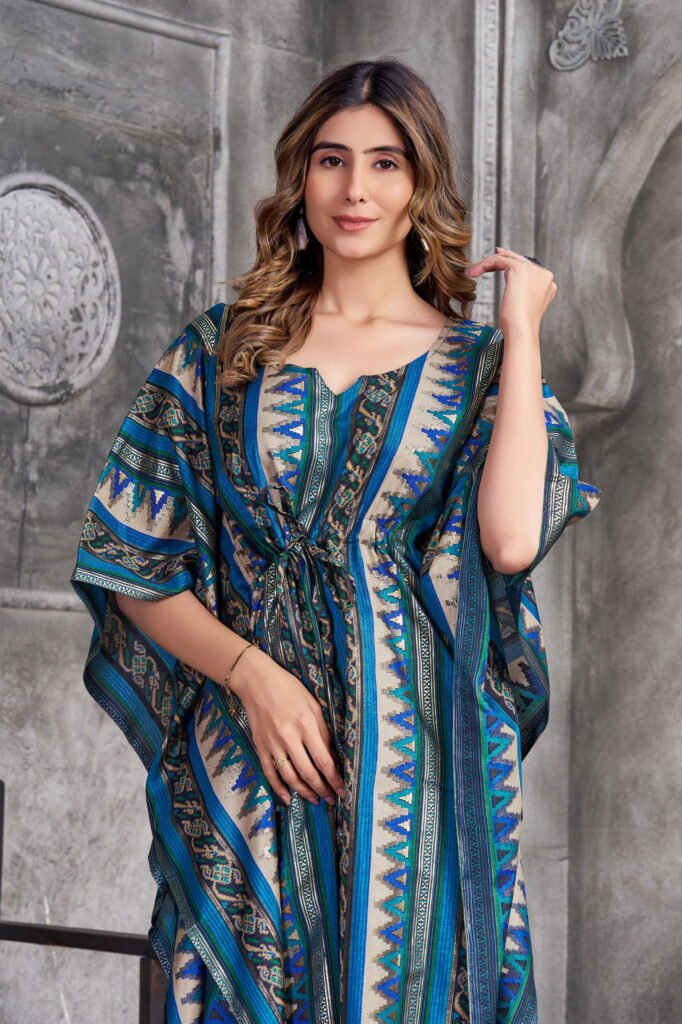 Stylish Vouch Kaftan Muslin Foil Printed Kaftan Kurti Collection Wholesale 2026 5 Stylish Vouch Kaftan Muslin Foil Printed Kaftan Kurti Collection Wholesale 2026