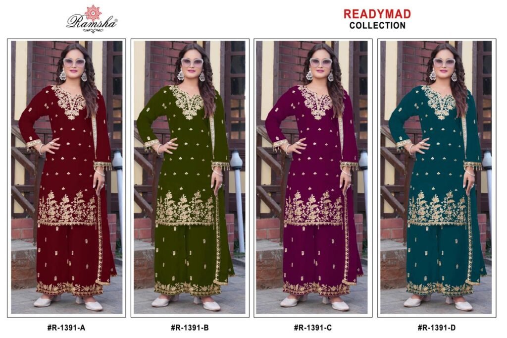 Beautiful Ramsha R 1391 A To D Fandy With Embroidery Work Pakistani Salwar Kameez Wholesale 2026