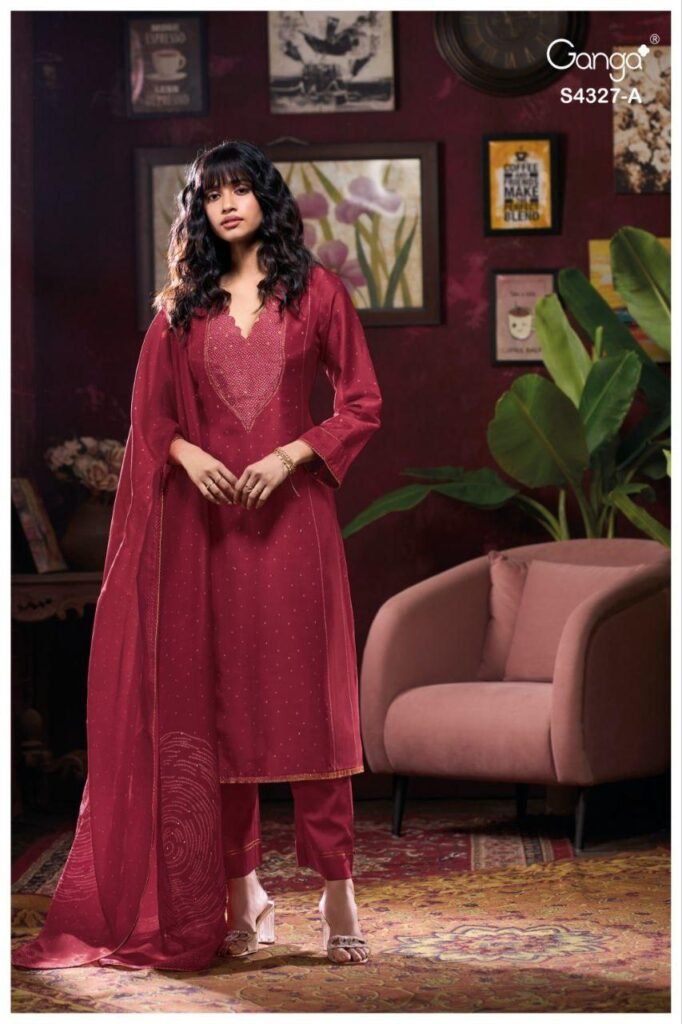 Latest Ganga Leshya 4327 Bemberg Silk Printed Embroidery Salwar Kameez Wholesale 2026