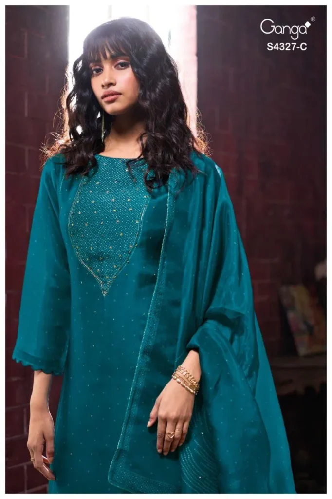 Latest Ganga Leshya 4327 Bemberg Silk Printed Embroidery Salwar Kameez Wholesale 2026