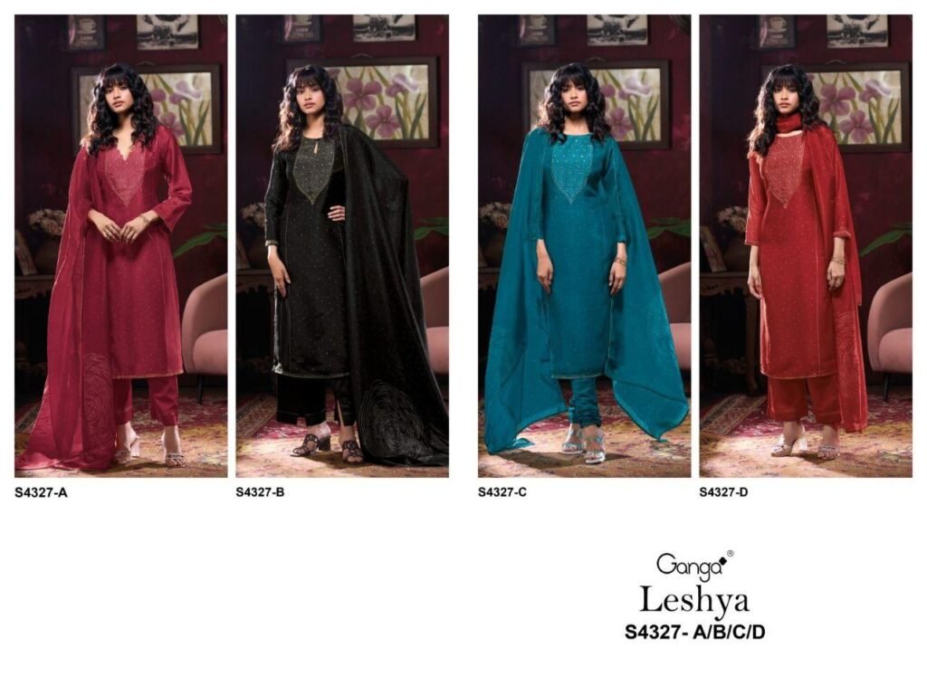 Latest Ganga Leshya 4327 Bemberg Silk Printed Embroidery Salwar Kameez Wholesale 2026