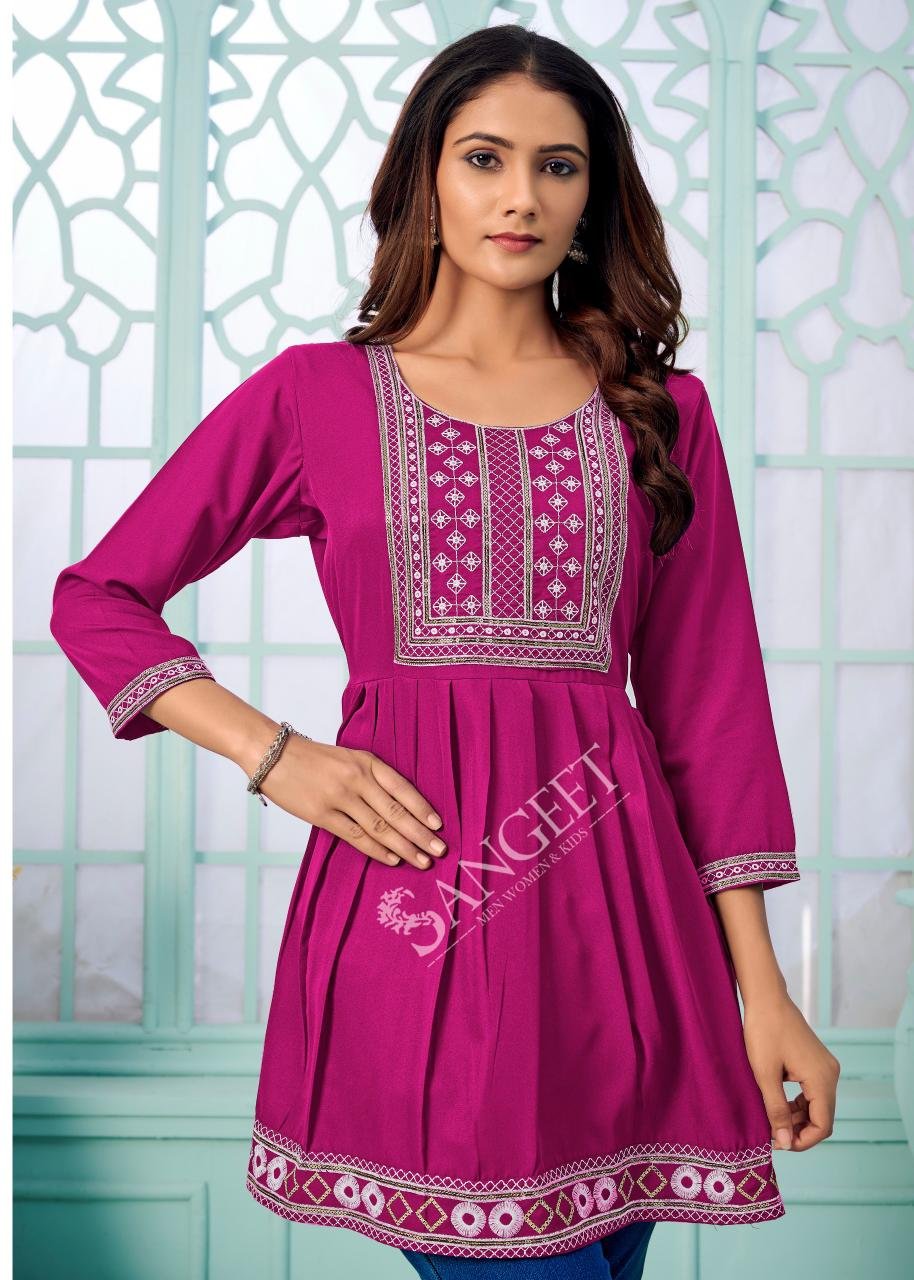 Sangeet Aashini Vol 3 Rayon With Embroidery Work Top Collection Wholesale 5 Launching Sangeet Aashini Vol 3 Rayon With Embroidery Work Top Collection Wholesale 2026