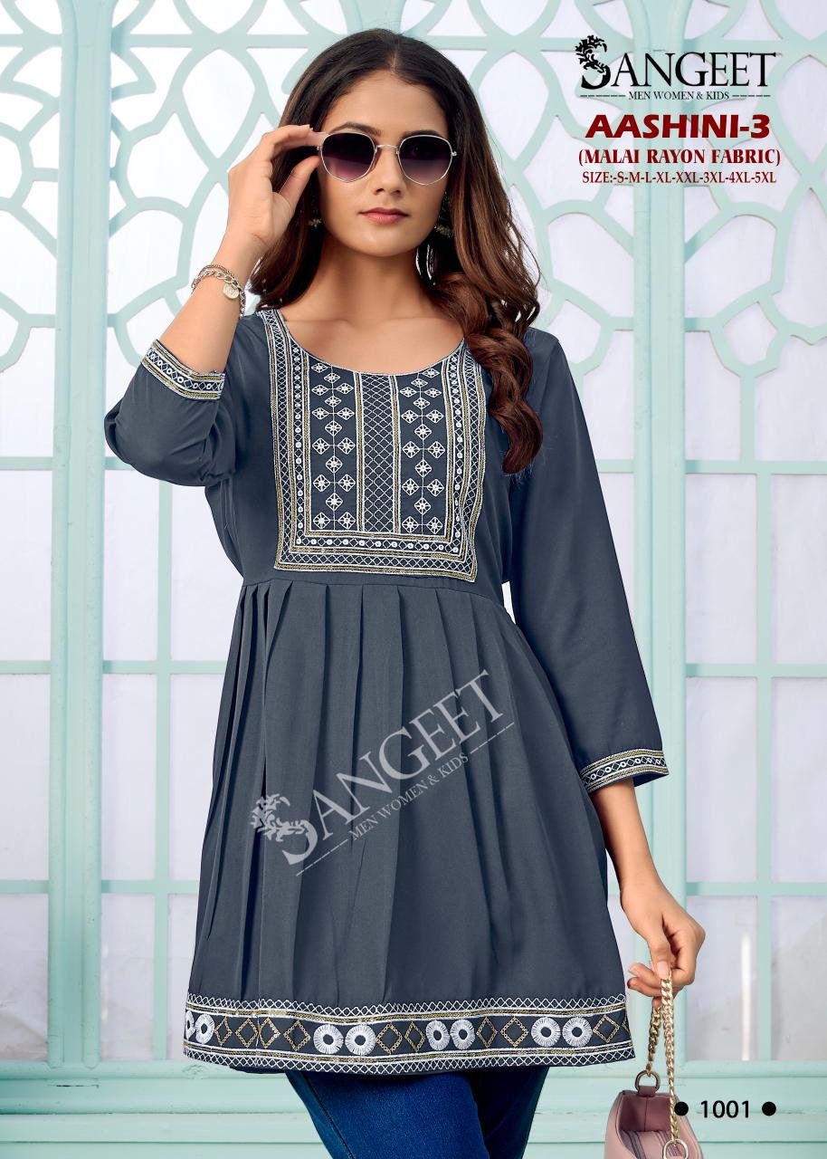 Sangeet Aashini Vol 3 Rayon With Embroidery Work Top Collection Wholesale 9 Launching Sangeet Aashini Vol 3 Rayon With Embroidery Work Top Collection Wholesale 2026