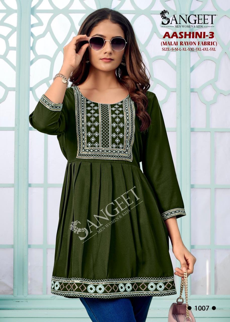 Sangeet Aashini Vol 3 Rayon With Embroidery Work Top Collection Wholesale 10 Launching Sangeet Aashini Vol 3 Rayon With Embroidery Work Top Collection Wholesale 2026