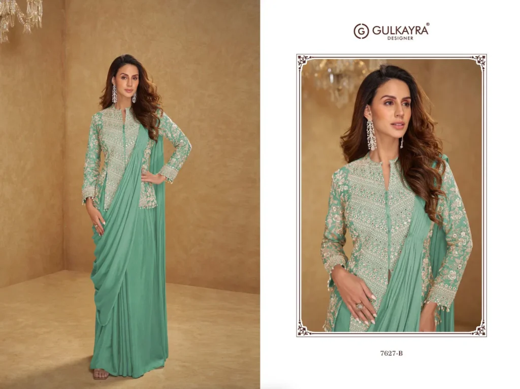 Launching Gulkayra Mirza Chinon With Embroidery Work Designer Indo Western Collection Wholesale 2026 2 Launching Gulkayra Mirza Chinon With Embroidery Work Designer Indo Western Collection Wholesale 2026