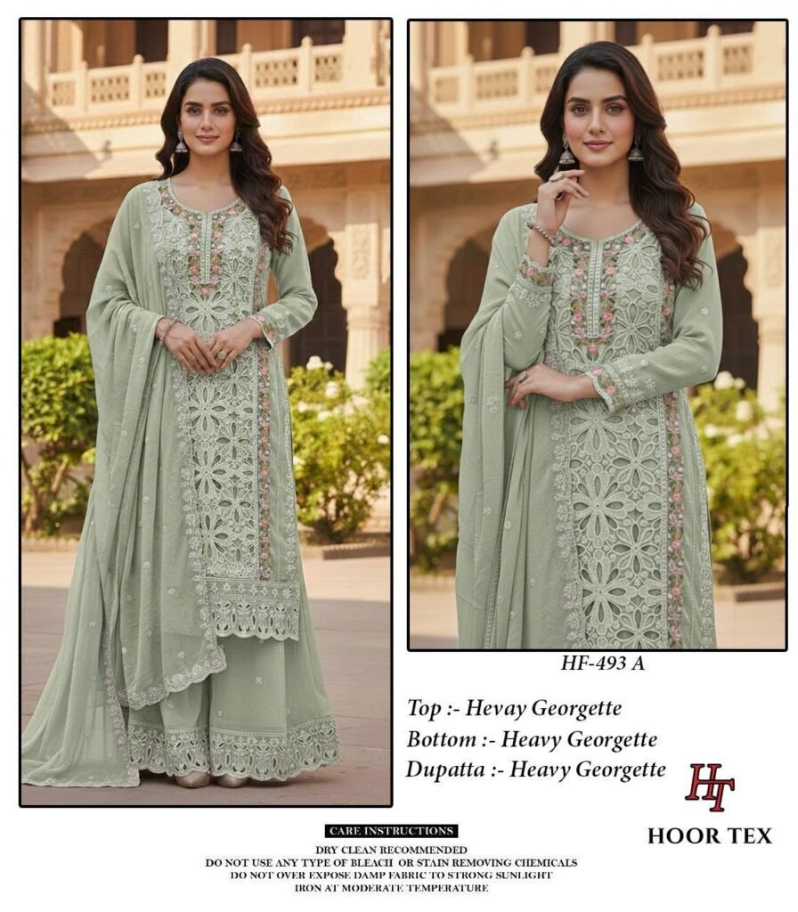 Beautiful Hoor Tex Hf 493 A to D Heavy Georgette Designer Pakistani Salwar Suit Collection Wholesale 2026 6 Beautiful Hoor Tex Hf 493 A to D Heavy Georgette Designer Pakistani Salwar Suit Collection Wholesale 2026