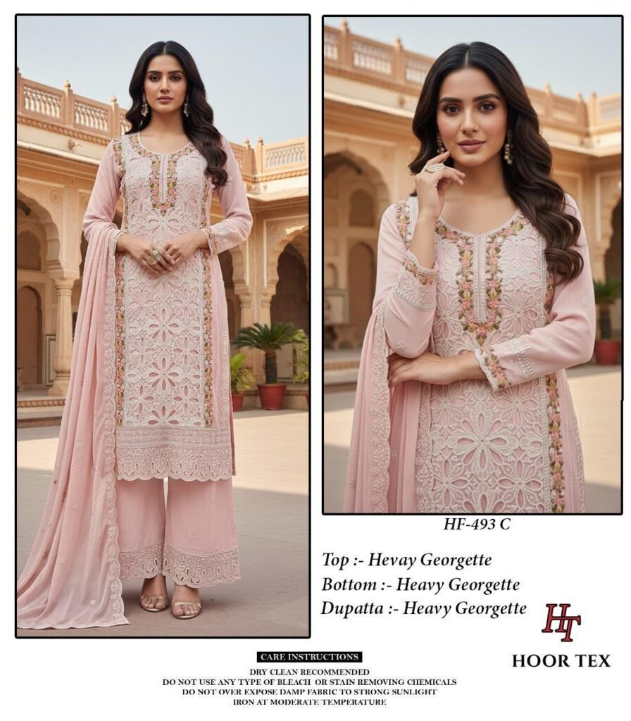 Beautiful Hoor Tex Hf 493 A to D Heavy Georgette Designer Pakistani Salwar Suit Collection Wholesale 2026 9 Beautiful Hoor Tex Hf 493 A to D Heavy Georgette Designer Pakistani Salwar Suit Collection Wholesale 2026